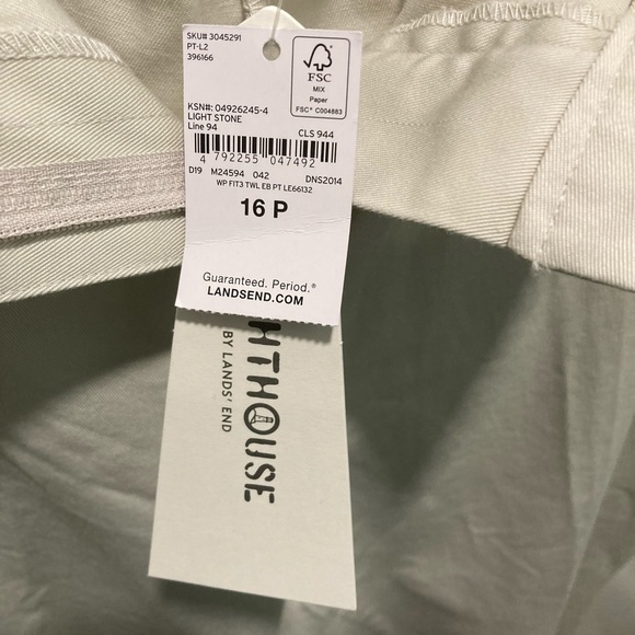 Lands’ End-NWT
16P khaki lighthouse collection 
High Rise
straight leg - Picture 7 of 7
